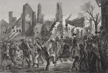 Entrée du 55ème régiment de couleur du Massachusetts à Charleston, Virginie-Occidentale, le 21 février 1865